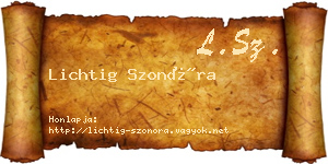 Lichtig Szonóra névjegykártya